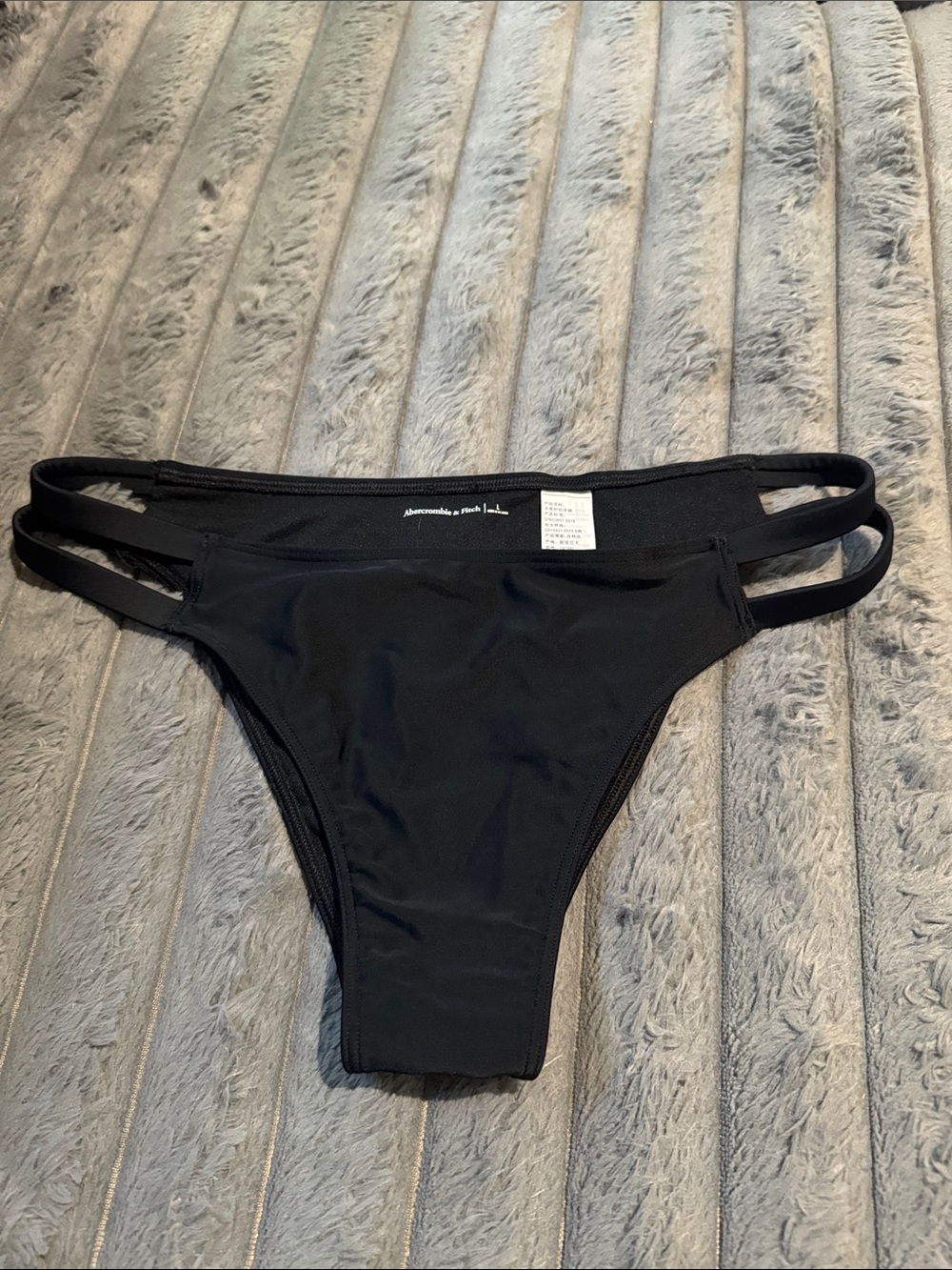 Abercrombie & Fitch Black Double-Strap Bikini Bottom